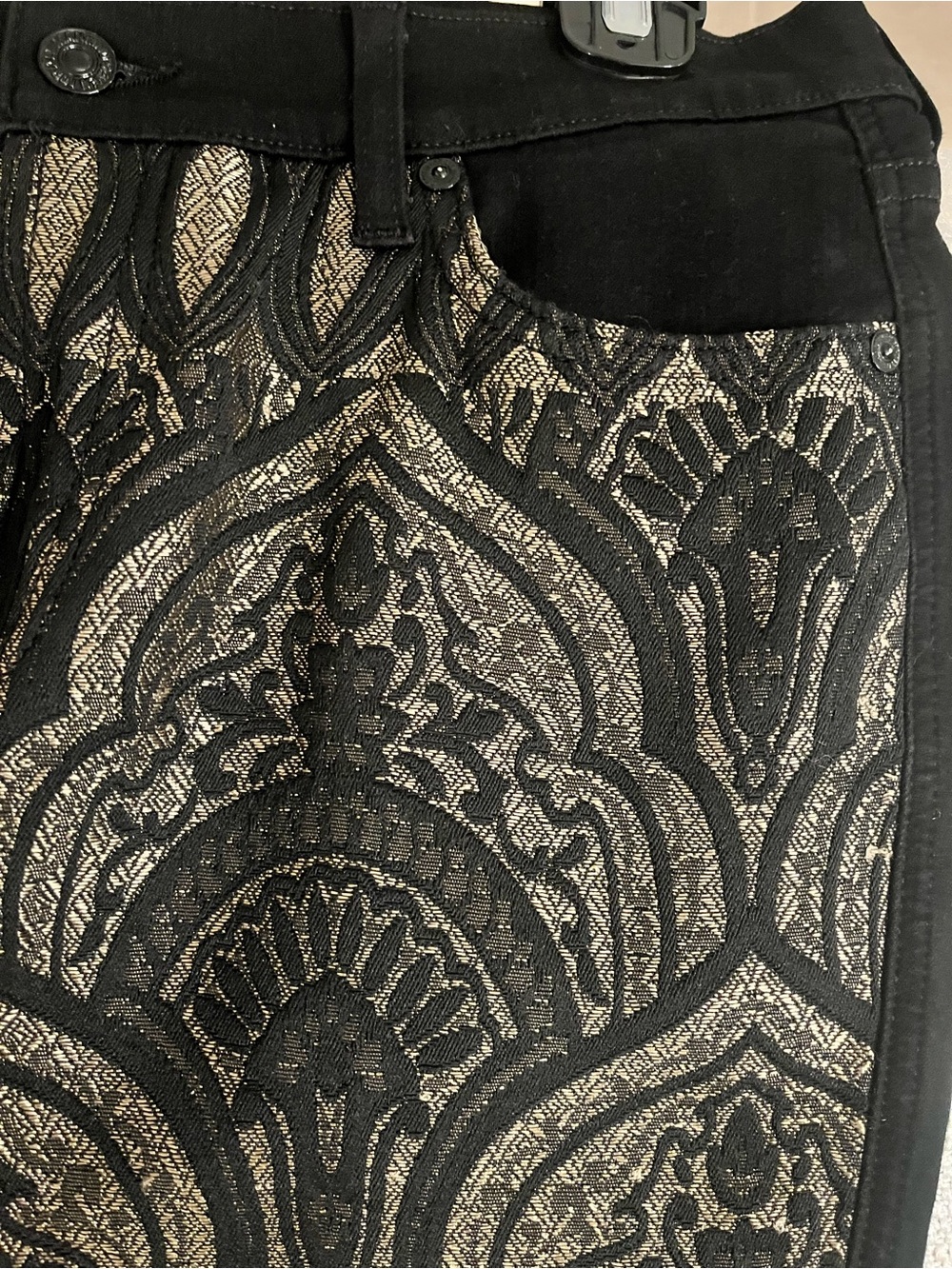 Seven For All Mankind Women's Black Lace Patterned Leggings - Picture 3 of 8